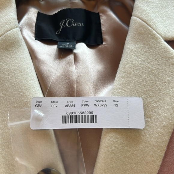 NWT Pink J Crew Wool Coat - Picture 3 of 3